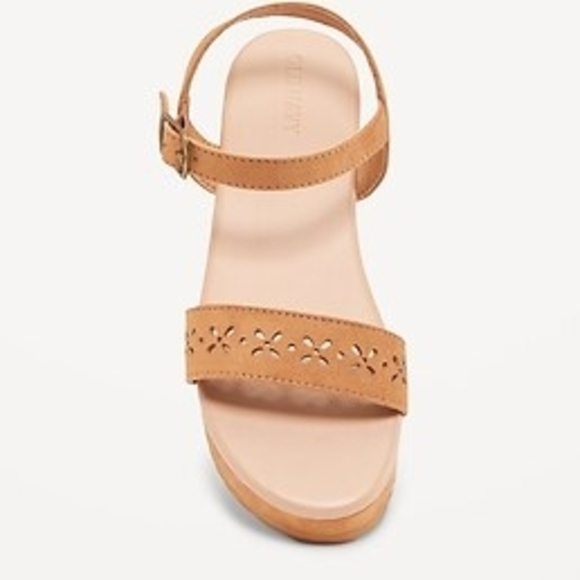 Old Navy Girl's Tan Sandals with Platform Sole - Picture 2 of 4